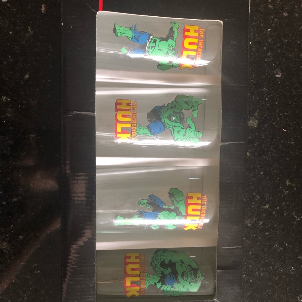 Marvel comics 14 fl oz water glass set of 4 !